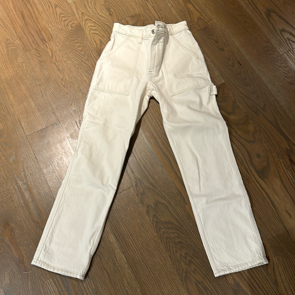 Abercrombie and fitch cream jeans
